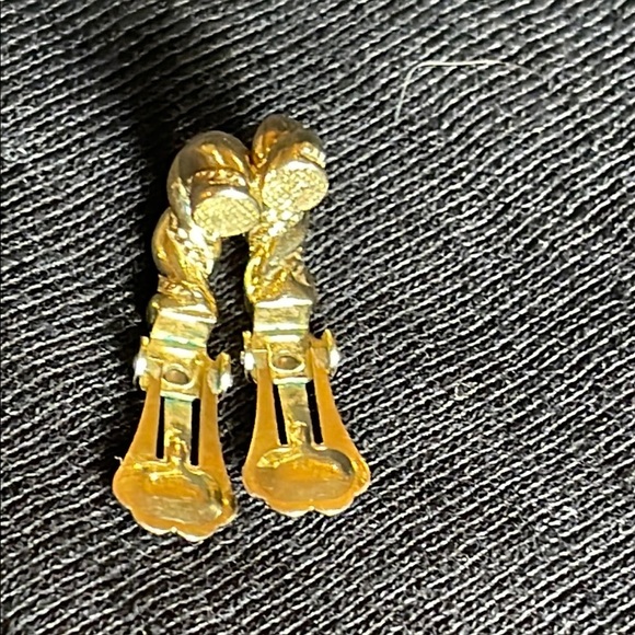 Vintage Christian Dior Gold Twisted Hoop Earrings - Picture 5 of 12